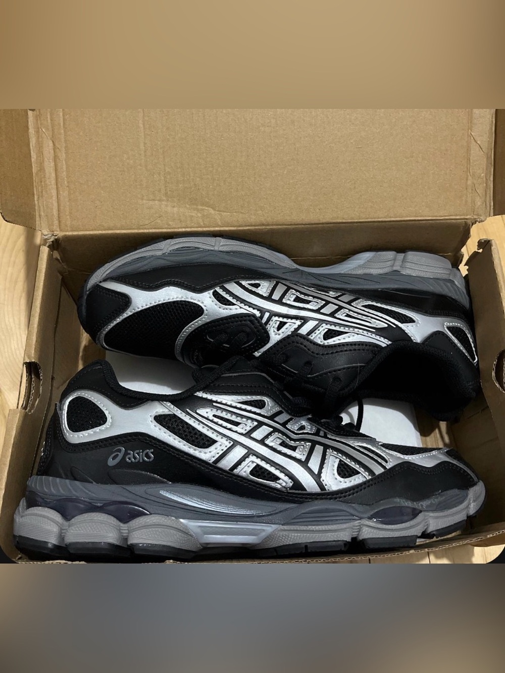 ASICS Men’s Black and Silver Athletic Running Shoes